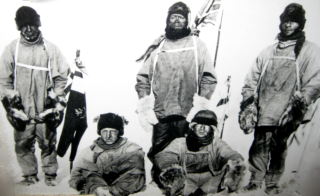 17 January 1912: This image was taken the day after Scott and his crew discovered Amundsen had reached the South Pole one month before them.  This iconic image was taken using a string to operate the shutter. Image courtesy of The National Archives UK.